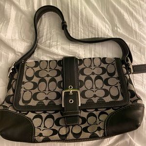black and grey coach purse,